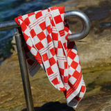 Baina Busby Organic Cotton Pool Towel Cloud & Ranch Red