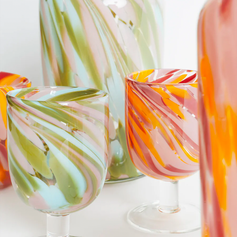 Kip & Co Desert Flower Swirl Wine Glass 2P Set