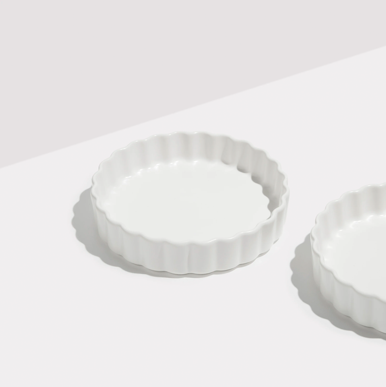 Fazeek Ceramic Wave Bowl - Set of 2 White