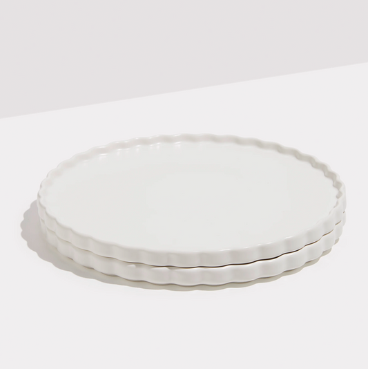 Fazeek Ceramic Dinner Plate - Set of 2 White