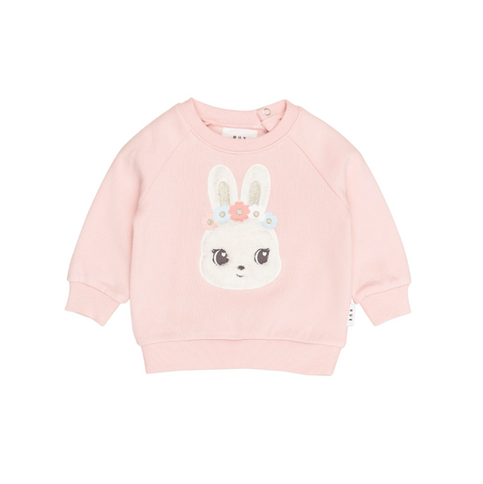 Huxbaby Fur Bunny Sweatshirt Pink Pearl