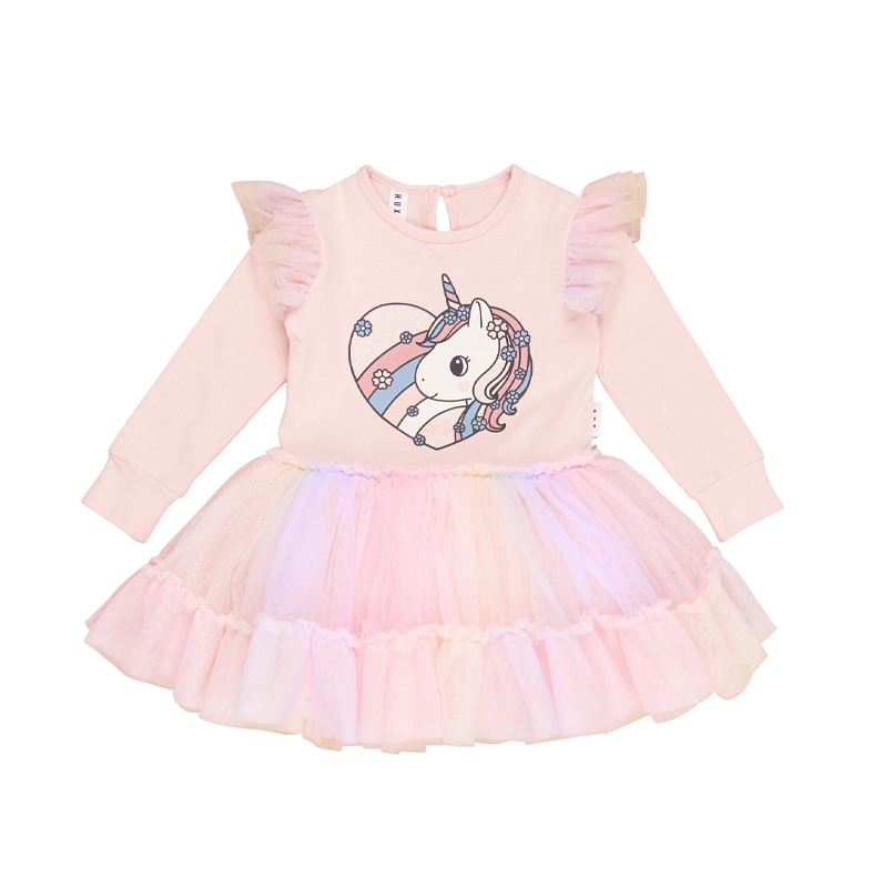 Huxbaby Love Heart Unicorn Ballet Dress