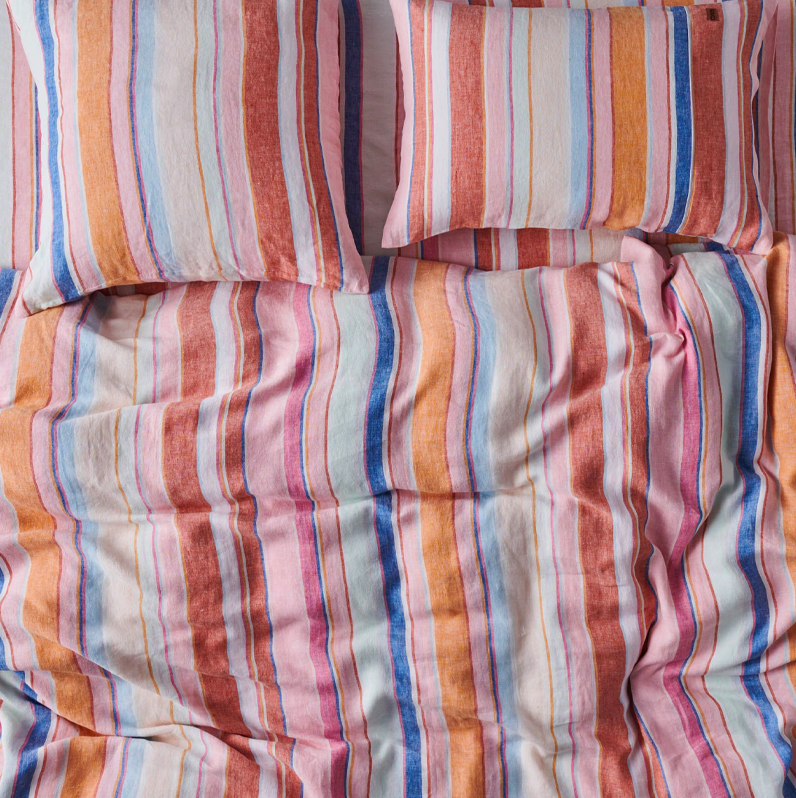 Kip & Co Jaipur Stripe Linen Quilt Cover