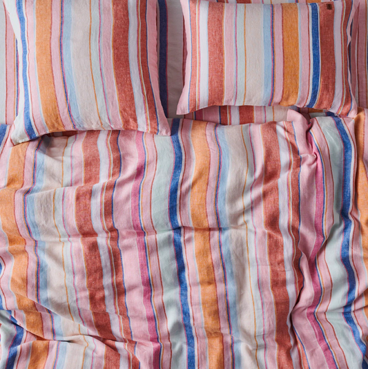 Kip & Co Jaipur Stripe Linen Euro Pillowcase Set