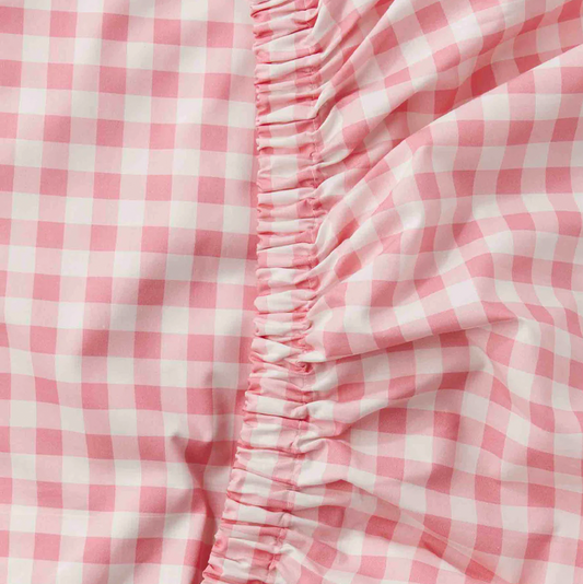 Kip & Co Candy Gingham Organic Cotton Fitted Sheet