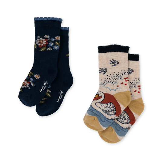 Konges Sløjd 2 Pack Jacquard Flower Socks