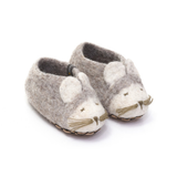 Muskhane Felted Mouse Slippers Grey