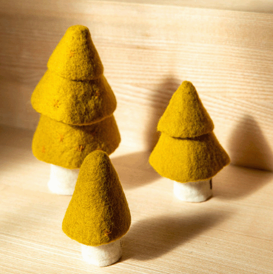 Muskhane Felt Christmas Tree Set Of 3 Pistachio
