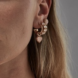 Stolen Girlfriends Club Love Claw Anchor Earrings  Rose Quartz - Gold Plated