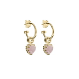 Stolen Girlfriends Club Love Claw Anchor Earrings  Rose Quartz - Gold Plated
