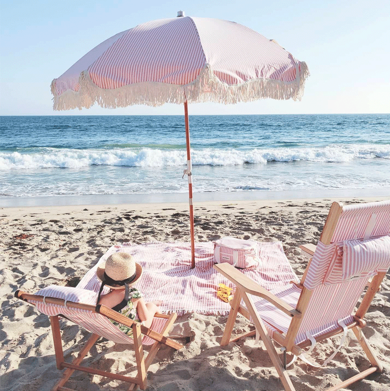 Business & Pleasure Beach Blanket - Lauren's Pink Stripe