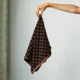 Baina Josephine Organic Cotton Hand Towel Tabac/Noir