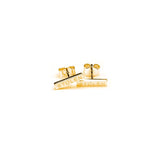 Stolen Girlfriends Club Tiny Bar Studs Gold Plated