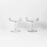 Ferm Living Ripple Champagne Saucer - Set of 2 Clear