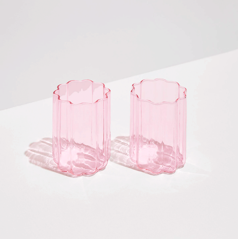 Fazeek Wave Glass 2 Set Pink