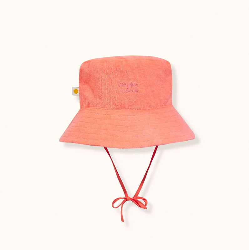 Goldie & Ace Terry Towelling Bucket Hat Flamingo Pink