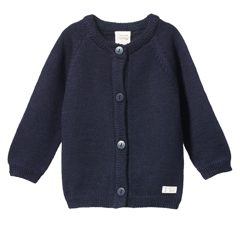 Nature Baby Merino Knit Cardigan Navy Moi on George