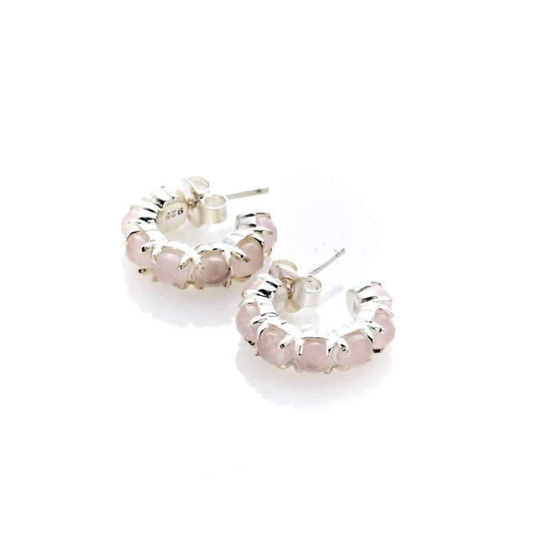 Stolen Girlfriends Club Halo Cluster Earrings Rose Quartz