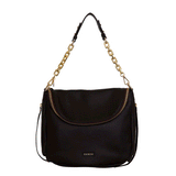 Saben Feature Shoulder Strap Chain Gold Chunky + Black Leather