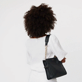 Saben Feature Shoulder Strap Chain Gold Chunky + Black Leather