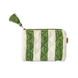 Kip & Co Moss Stripe Velvet Cosmetics Purse