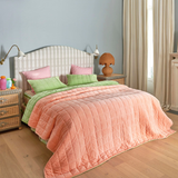 Kip & Co Peach Nile Velvet Quilted Bedspread