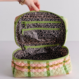 Kip & Co Pistachio Tartan Quilted Cotton Toiletry Case