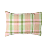 Kip & Co Pistachio Tartan Reversible Linen Quilted Pillowcases 2P Std Set