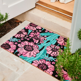 Kip & Co Tumbling Flowers Black Coir Door Mat