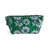 Kip & Co Tumbling Flowers Green Velvet Toiletry Bag