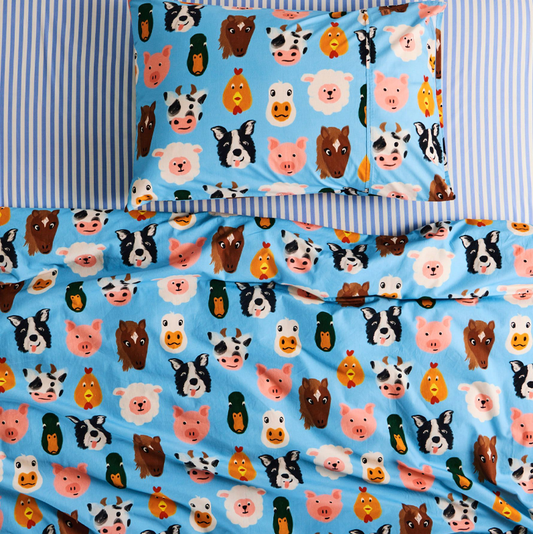 Kip & Co Farm Friends Organic Cotton Pillowcase 1P Single