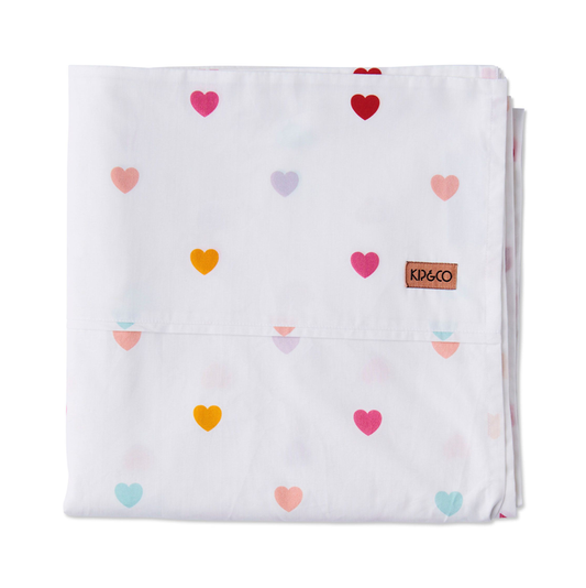 Kip & Co I Heart You Organic Cotton Flat Sheet