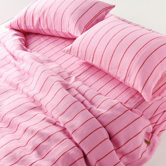 Kip & Co Iced Vovo Stripe Linen Pillowcases 2P Std Set