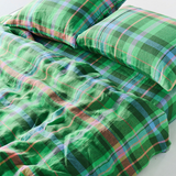 Kip & Co Jewel Of The Nile Tartan Linen Fitted Sheet