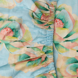 Kip & Co Big Beauty Floral Blue Linen Fitted Sheet