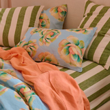 Kip & Co Big Beauty Floral Blue Linen Quilt Cover