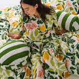 Kip & Co Moss Stripe Boucle Pea Cushion