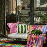Kip & Co Moss Stripe Square Boucle Cushion