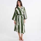 Kip & Co Moss Stripe Terry Bath Robe