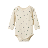 Nature Baby Pointelle Long Sleeve Bodysuit Winterberry Print