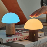 Gingko Alice Mushroom Lamp Walnut Wood