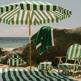 Business & Pleasure Amalfi Umbrella - Crew Mediterranean Green Canyon Stripe