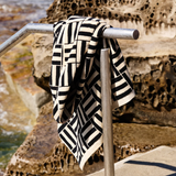 Baina Willis Organic Cotton Pool Towel Sand & Noir