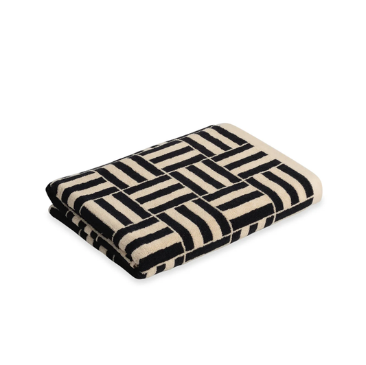 Baina Willis Organic Cotton Pool Towel Sand & Noir