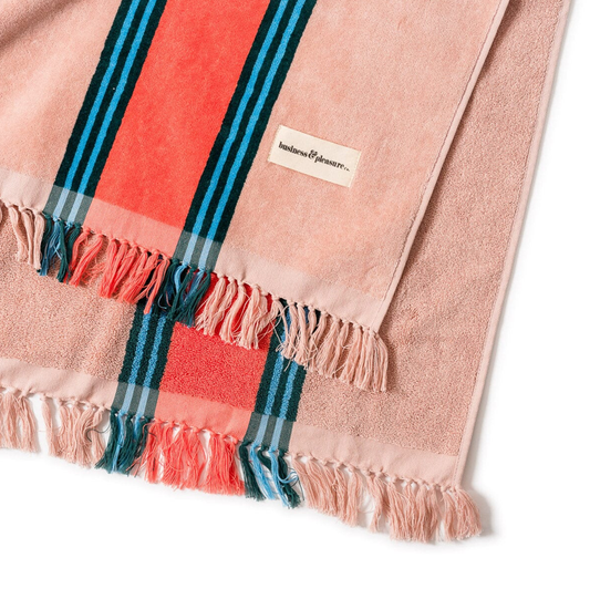 Business & Pleasure Beach Blanket - Bistro Dusty Pink Stripe