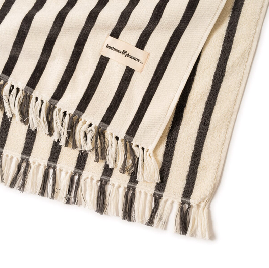 Business & Pleasure Beach Blanket - Monaco Black Stripe