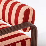 Business & Pleasure Contini Accent Chair - Terry Terracotta Stripe - Merlot Frame