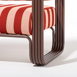 Business & Pleasure Contini Accent Chair - Terry Terracotta Stripe - Merlot Frame