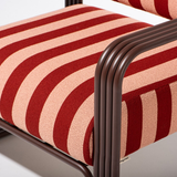 Business & Pleasure Contini Accent Chair - Terry Terracotta Stripe - Merlot Frame
