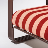 Business & Pleasure Contini Accent Chair - Terry Terracotta Stripe - Merlot Frame
